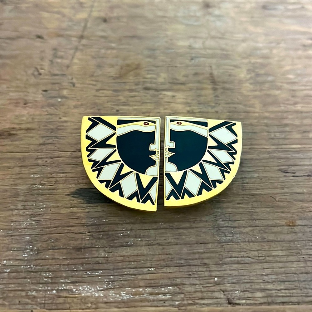 Vintage Laurel Burch Clip on Enameled Artisan Face Earrings SUNFACE